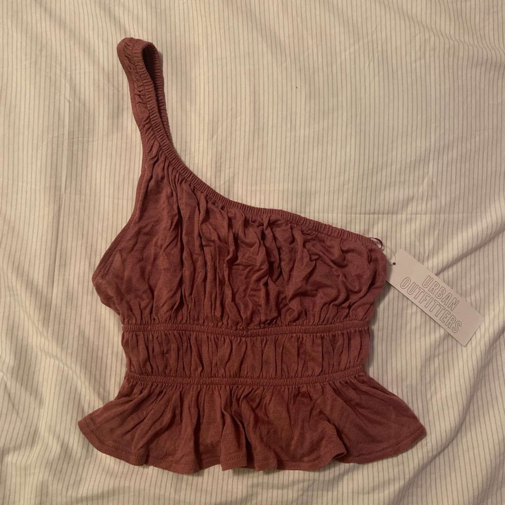 Urban outfitters one shoulder ruffle tank